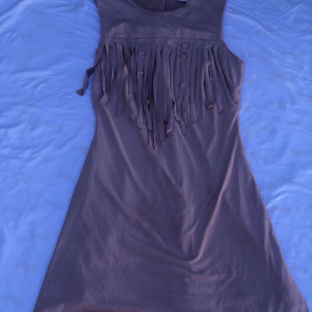 Suede western fringe dress